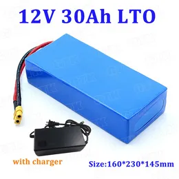 GTK litowy tytanat 12 V 24 V 30AH LTO Pack Wysoka drenaż z BMS do elektrycznego hulajnogi elektrycznego wózka inwalidzkiego +ładowarka 5A