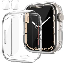 Ultra tunn mjuk TPU Transparent Silicone Clear Case Cover för Apple Watch Series 7 Fall 41mm / 45mm