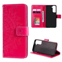 PU Leather Phone Cases for Samsung Galaxy S24 S23 S22 S21 S20 Note20 Ultra Note10 Plus Totem Embossing Wallet Flip Kickstand Cover Case with Multi Card Slots