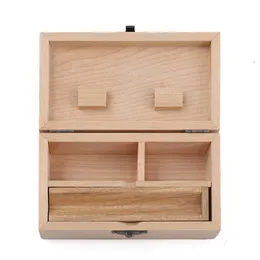 Holz Stash Case Tabak Aufbewahrungsbox Rolltablett Natürliche handgemachte Holz Tabak und Kräuter Aufbewahrungsbox für Rauchpfeifenzubehör