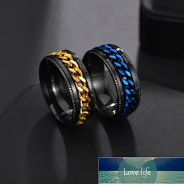 ready stockBin Qing Zi Stainless Steel Rotatable Men Ring High Quality Spinner Chain Punk Women Jewellery Unisex Ring Factory price expert design Quality Latest