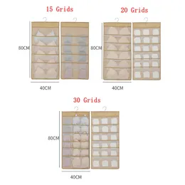 15/24/30/36 grids pockets Hanging Underwear Organizer Storage bags Clothes Non-woven Closet Folding Bag Socks Double-sided Organizers