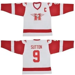 Thr Sutton Youngblood Movie Hamilton Mustangs Ice Hockey Jersey Blank 9 Sutton 10 Youngblood Jerseys 사용자 정의 이름 번호 화이트 빈티지