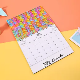 Fidget Toys 2022 Calendar Planner 365 Days Bubble Silicone Cover Monthly Desk Spiral Advent Calendar Gifts