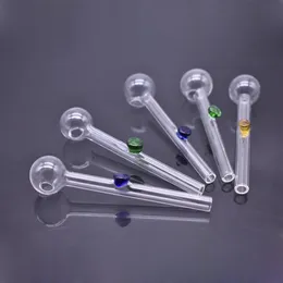 Glasölbrennerrohr Pyrex 4-Zoll-Bubbler-Rauchpfeife gerade Glasbong-Wasserpfeifen mit verschiedenen Balancer-Punktfüßen für Bubbler-Wasserpfeifen