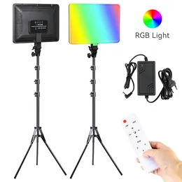 14-дюймовый RGBW LED Studio Студия Освещение Фотографии Свет 2000LM 3000K-6500K EU Plug + US адаптер для YouTube Video Live Stream Fill Fill Fill