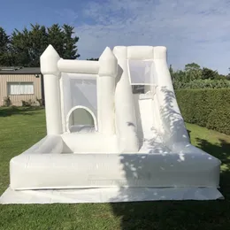 Castelo inflável e inflável de casamento com slides e bola de bola lua de salto de salto salto de segurança infantil de bounters de infantil, inclusive para diversão para festas ao ar livre