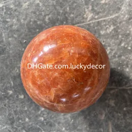 Naturalne Sunstone Geode Sphere Decor Decor Powodzenia Feldspar Crystal Polished Mineral Quartz Ball Harmonizuj Pomarańczowy Healing Sun Kamień Równoważenie Reiki Gemstone Orb