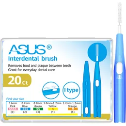 Dental Interdental Brushes 20pcs A Box 0.6-1.5mm For Adult Children Tooth Picks Fit Daily Oral Hygiene