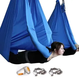 Aerial Yoga Swing - Ultra Stark Antigravity Yoga Hängmatta / Trapeze / Sling för Air Yoga Inversion övningar 6 * 2.8m Set Inomhus Swing Q0219