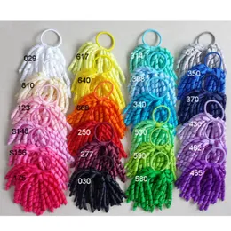 Girl Baby Elastic Hairband PonytaiL Holders 5" Korker Curling Ribbons Tassel Loop Plain Streamer Corker Hair Bows Clips Headband Bobbles 10PCS PD002