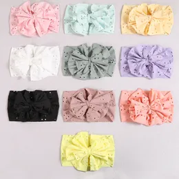 Stor 5inch spets båge baby turban pannband huvud wraps barn spetsar hår bågar pannband barn flickor bomull hårtillbehör