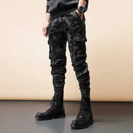 Ly Designer Fashion Men Jeans Military Camouflage Multi Pockets Casual Cargo Pants Overall Streetwear Hip Hop Jogger Trousers