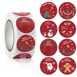 선물 랩 500pcs 메리 크리스마스 수제 스티커 카드 상자 패키지 산타 감사 스티커 봉투 씰 레이블 연도 장식