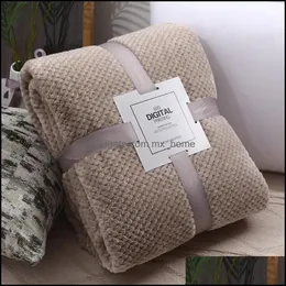 Copriletto Biancheria da letto Forniture Tessili per la casa Giardino Flanella super morbida Alta quanlità Divano Coperta da tiro Coperta in pile Maglia portatile da viaggio in auto Er Chr