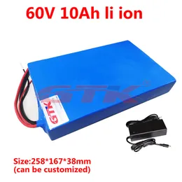 GTK 60V 10Ah Lithium-ion Battery 18650 BMS for two Wheel foldable citycoco scooter 350w 750w motor Replacement + 2A charger