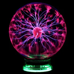 Novelty Glass Magic Plasma Ball Inch Table Lights Sphere Nightlight Barngåva till jul Magic Plasma Nattlampa Hot 2021