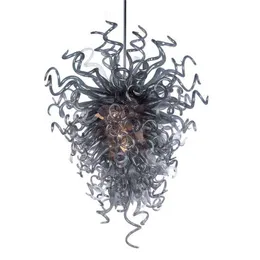 Nowoczesne lampy wisiorek LED Handmade Murano Dmuchane Szklane Żyrandol Light Custom Made Gray Color 28 o 36 cali