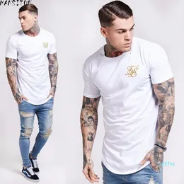 Hot Sale Fashion 2018 Summer West fitness t shirt Men Hip Hop TShirts Irregular Curved Hem Short Sleeved Cotton Sik Silk T-shirt