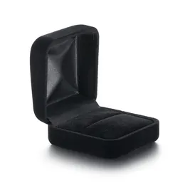 Czarne aksamitne pudełka Pudełka Pierścień Gift Biżuteria Wyświetlacze Pokaż Przypadki Fashion Weddings Party Wedding Schowek do Kolczyki