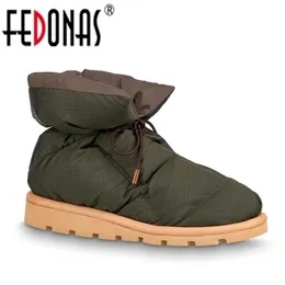 FEDONAS Fashion 2022 Ins Women Brand Ankle Boots Winter Warm Female Snow Boots Platforms Casual Short Shoes Woman Boots 211116