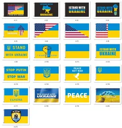 Party assembly flag Peace I stand with Ukraine Flag Support Ukrainian Banner Polyester 3x5 Ft DHL Free Ship