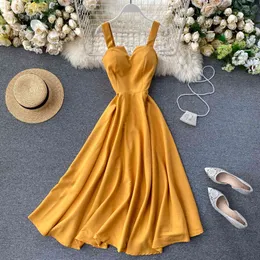 Mustard yellow spaghetti strap dress clearance