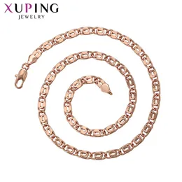 Xuping No Stone Necklace Women Rose Gold-color Plated Fashion Environmental Copper Jewelry Trendy Gifts 45600