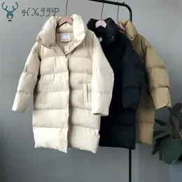 HXJJP Thick Jacket Women Winter Outerwear Coats Female Long Casual Warm Oversize Puffer Jacket Parka Branded 210819