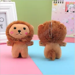 Little Lion Fyllda leksaker Barnleksak Plush Keychain Doll Pendant Kläder Ryggsäck Tillbehör 12cm