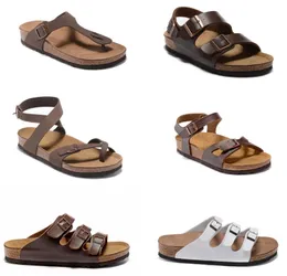 Mayari arizona gizeh 2021 sommar män kvinnor lägenheter sandaler kork tofflor unisex hälsa skor klassiska färger svart vita mode lägenheter 34-46