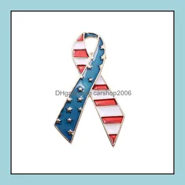Pinos, broches de joias e listras Broche de fita American Flag Pin Drop Drop 2021 A81KV