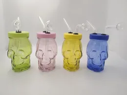 Glas-Wasserpfeifen mit Totenkopf-Kopf, rauchende Ölbrenner-Bubbler