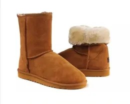 Klassisk designer Short Bailey Boot Warm Bow Tall Button Triplet Australia Womens Women Winter Snow Boots Fur Furry Australian Bootie Wqetr