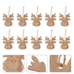 Christmas Decorations 20pcs Deer Graffiti Wood Piece DIY Painting Slices Educational Crafts Accessories