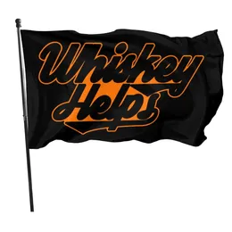 Whisky hjälper flaggor utomhusdekoration 3x5ft 100D Polyester Fast frakt Levande färg med två mässingsgrommets