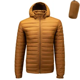 Fall Vinter Ultra Light 90% Vit Duck Down Remove Hooded Man Coat Jaqueta Masculino Chaqueta Hombre Puffer Thin Men Down Jacket 210927