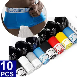 Cuecas 10 Pçs/lote Marca Boxers Cuecas Homens Algodão Boxer Homme Masculino Gay Boxershort Cueca Shorts