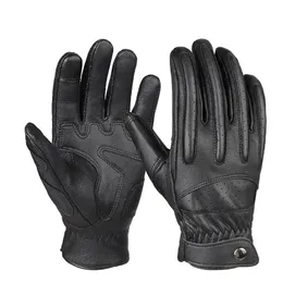 Brand Guantes Fashion Glove real Leather Full Finger Black moto men Motorcycles Gloves Motorcycle Protective Gears Motocross Glovee