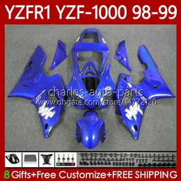 Motorcycle Body For YAMAHA YZF R 1 1000 CC YZF-R1 YZF-1000 98-01 Bodywork 82No.111 YZF R1 YZFR1 98 99 00 01 1000CC YZF1000 1998 1999 2000 2001 OEM Fairings blue glossy blk