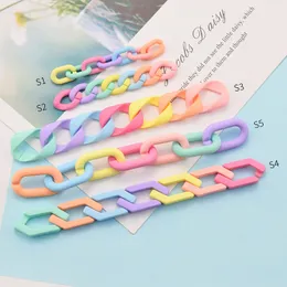 Acrylic Plastic Geometric Buckle for Keychain, Frosted Mixed Candy Color DIY Jewelry Accessories