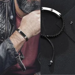 European and American hot selling personality couple bracelet fashion trend leather rope curved brand bracelet glossy bracelet