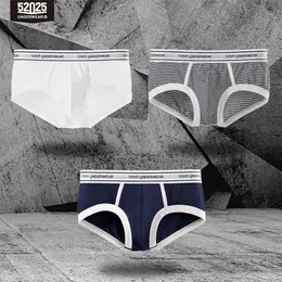 52025 Män Anti-Slip Briefs 3-pack Bomull Modal Sexiga Män Underkläder Andningsvärt Bekväma Close-Fit Briefs Miljövänligt Underkläder 210730