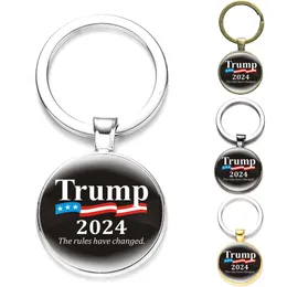 2024 Trump Keychains Keyring Save America Award Time Time Gem Keychain Pingente Chain Key