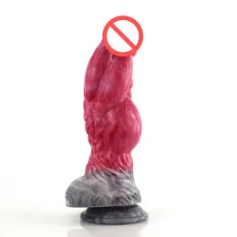 Großer Knoten-Penis-Silikon-Dildo mit Saugnapf, holpriger Anal-Stimulations-Sexspielzeug für weibliche Masturbatoren