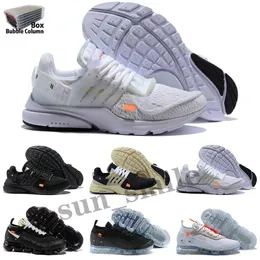 OW X Nike Air Presto VaporMax 2018 THE TEN Hohe Qualität Neue V2 Ultra BR TP QS Black Sports Schuhe Designer Kissen Frauen Männer Trainer Outdoor Sneakers