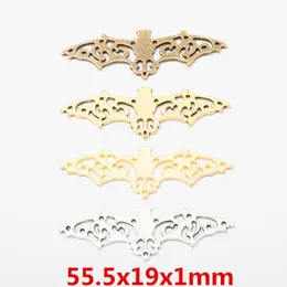 20st 55 * 19mm Antik Silverfärg Guld Bat Charms Metal Tibetansk Brons Bat Pendants För Armband Örhänge DIY Smycken Making