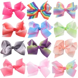 12 Colors Rainbow Jojo Bows for Girls Siwa Style Hair bows Christmas Hair Accessories Birthday Bow Cute Hair Wear Clips hairpins 359 U2