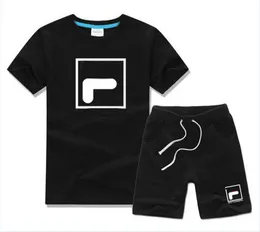 Zestawy odzieżowe dla dzieci Chłopcy Gril Letnie ubrania dla dzieci Luksusowy Tshirt Designer Drukowanie Krótki Rękaw + Szorty FL21458