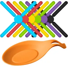 Силиконовые хранения красочные коврики Placemat посуда легко хранить чашки чаши и тарелки на термостойкие изоляционные колодки FHL502-WY1693